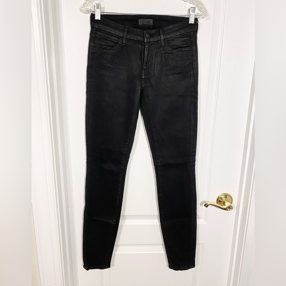 KORAL Leather Coated Skinny Jeans Black Size 27 USA MADE